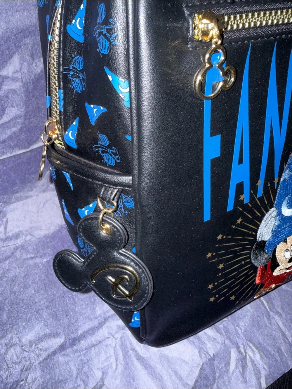 Disney Black and Blue Fantasia Mickey Mini Backpack Primark